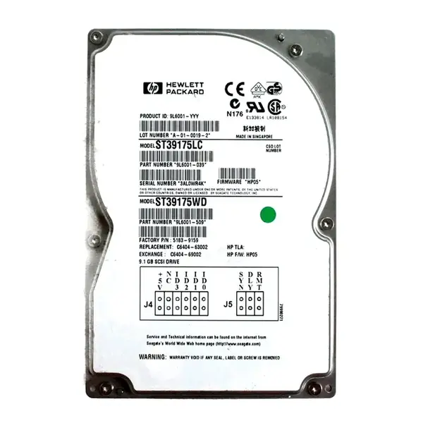 C6404-69002 HP 9GB 7200RPM Ultra Wide SCSI 3.5-Inch 512KB Cache Hard Drive