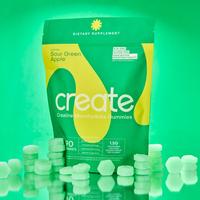 Create Sour Green Apple Creatine Monohydrate Gummies 90ct Dietary Supplement for Men & Women - 1.56g Total Weight - Fitness, ...