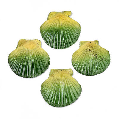 Spray Painted Natural Scallop Shell Big Pendants