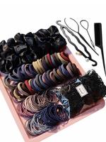 Women's Summer Cute Kawaii Hair Accessories Set, New Seamless High Stretch Ponytail Holders Scrunchies for Ponytail & Hair Bu...