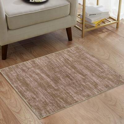 Garvee Entryway Rug 2x4 Machine Washable Non Slip Low Pile Durable Material Pet and Kids Friendly Taupe Indoor Living Room Ki...