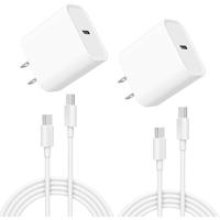 2 Pack 20W USB C Fast Wall Charger Block with 6 FT USB-C to C Cable for iPhone 16 15/15 Plus/15 Pro/15 Pro Max/iPad Pro/Air/M...