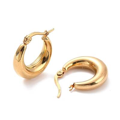 PVD Vacuum Plating 304 Stainless Steel Chunky Hoop Earrings for Women