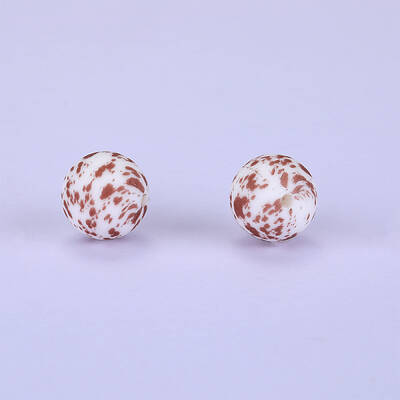 Printed Round Silicone Focal Beads