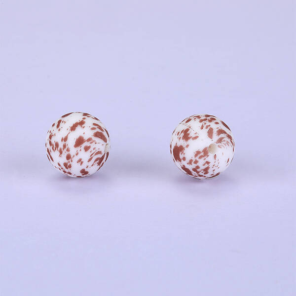 Printed Round Silicone Focal Beads