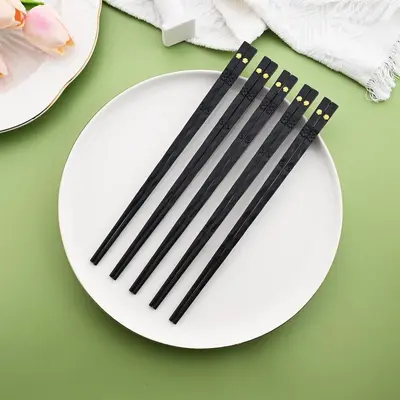 5 Pairs Alloy Chopsticks, Eco-friendly Ergonomic Non Slip Rust Resistant Kitchen Utensil