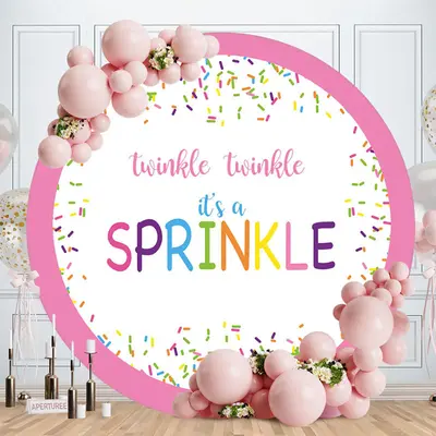 Twinkle Its A Sprinkle Candy Round Birthday Backdrop - Aperturee