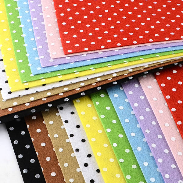 Polka Dot Pattern Printed Non Woven Fabric Embroidery Needle Felt for DIY Crafts