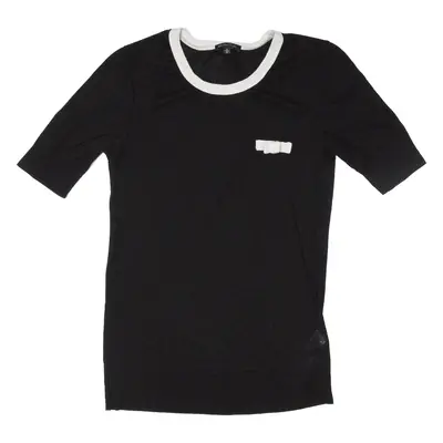 MASSIMO DUTTI Jumper Black Tight Knit Short Sleeve Womens M