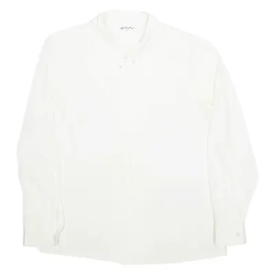 CIFU Womens Blouse Cream Collared Long Sleeve M