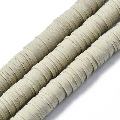 Flat Round Handmade Polymer Clay Beads