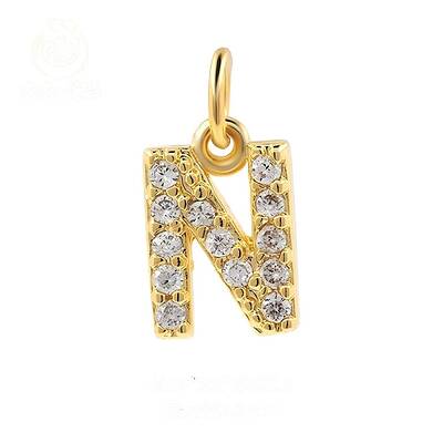 Brass Cubic Zirconia Pendants with Jump Rings