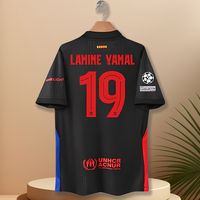 Yamals away Black jerseys 2425 season Barce Fan Edition short-sleeved football shirt