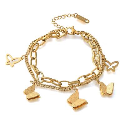Ion Plating(IP) 304 Stainless Steel Multi-strand Bracelets