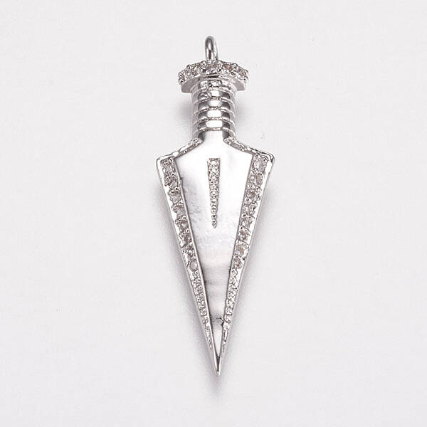 Brass Micro Pave Cubic Zirconia Pendants