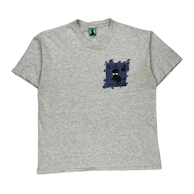 Single Stitch Public Image Graphic T-Shirt - XL Grey Cotton