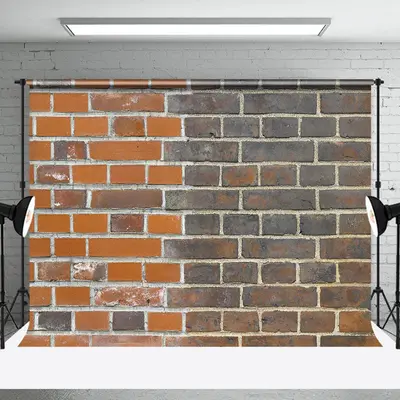 Red And Black Brick Wall Vintage Photo Backdrop - Aperturee