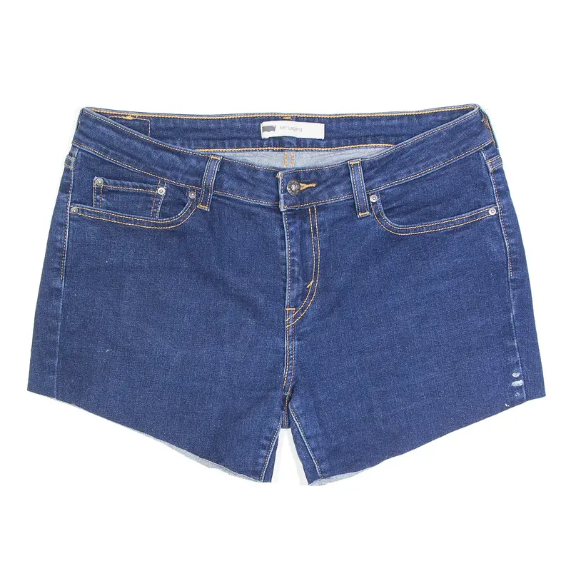 LEVI'S 535 Denim Blue Regular Cut-Off Shorts Womens M W32