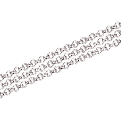 Anti-Tarnish Rhodium Plated 925 Sterling Silver Rolo Chains