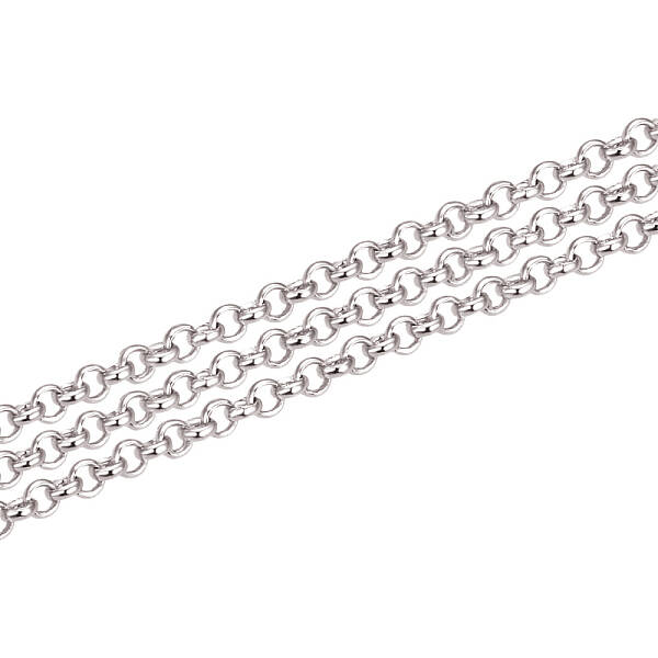 Anti-Tarnish Rhodium Plated 925 Sterling Silver Rolo Chains