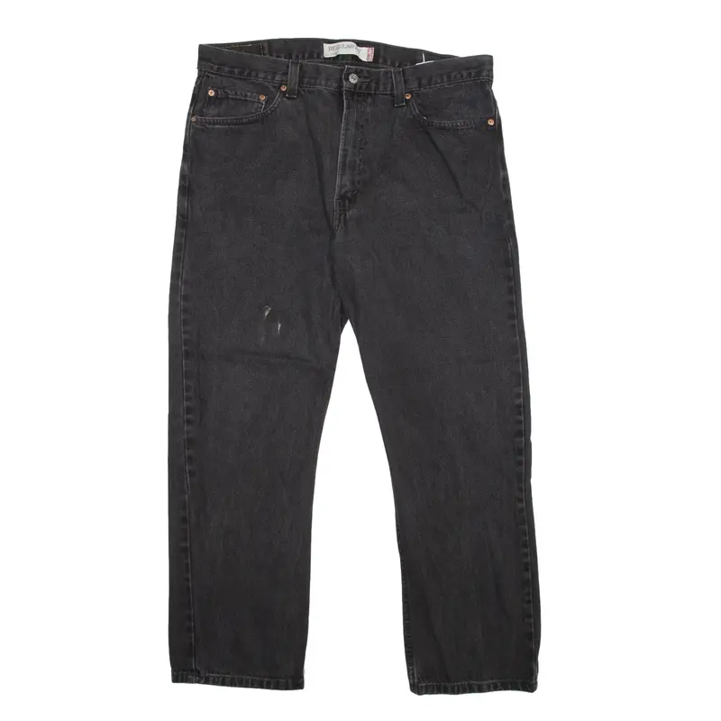 LEVI'S 505 Jeans Black Denim Regular Straight Mens W38 L30
