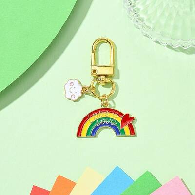 Rainbow Color Alloy Enamel Pendant Decorations