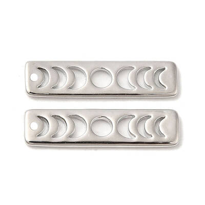 Rack Plating Brass Moon Phase Bar Pendants