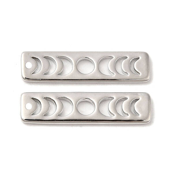 Rack Plating Brass Moon Phase Bar Pendants