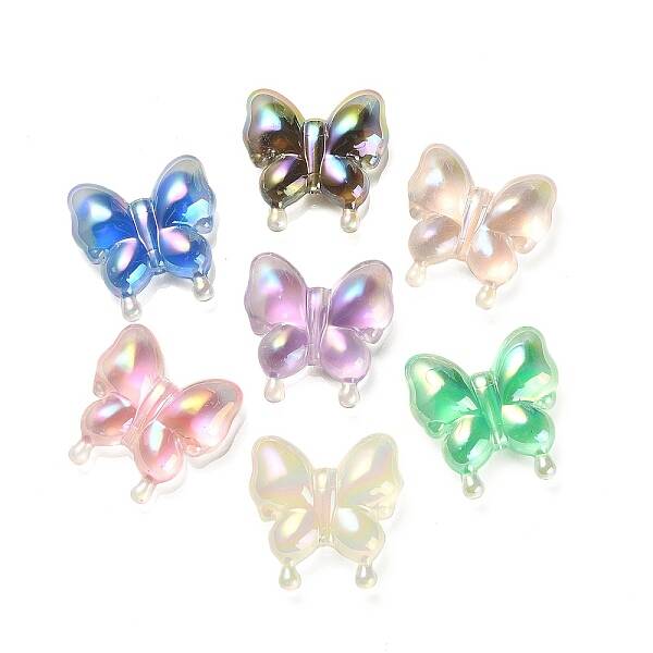 Luminous UV Plating Rainbow Iridescent Acrylic Beads