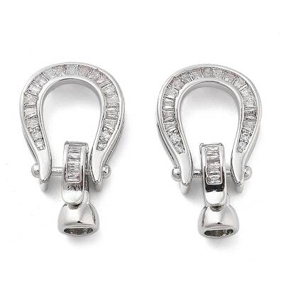 Brass with Clear Cubic Zirconia Fold Over Clasps