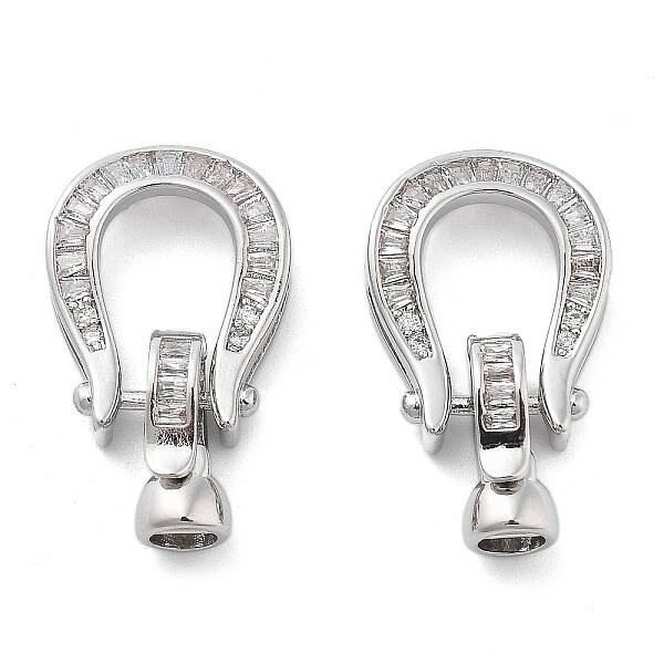 Brass with Clear Cubic Zirconia Fold Over Clasps
