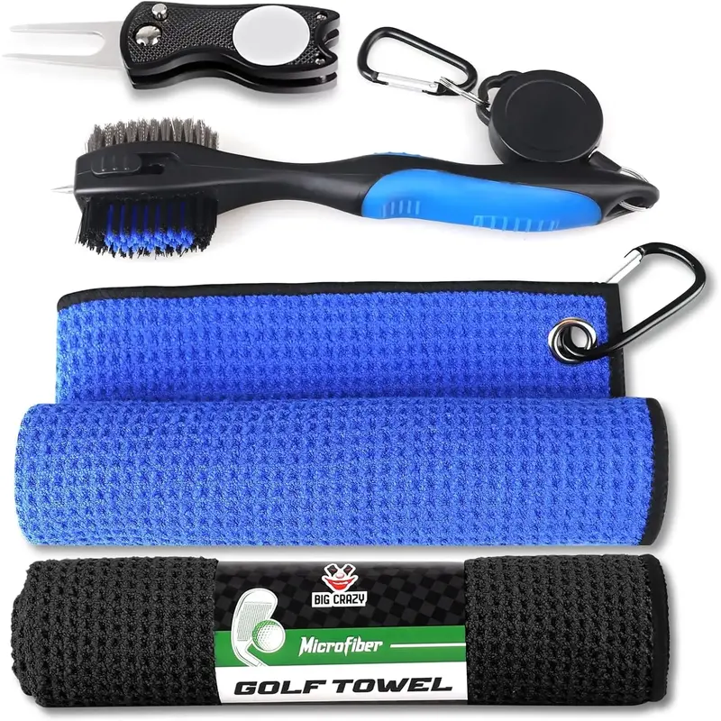 Big Crazy Golf Towel Microfiber Waffle Pattern, Golf Magnetic Towel, Perfect Magnetic Towel for Golf Bags for Men Black Grey ...