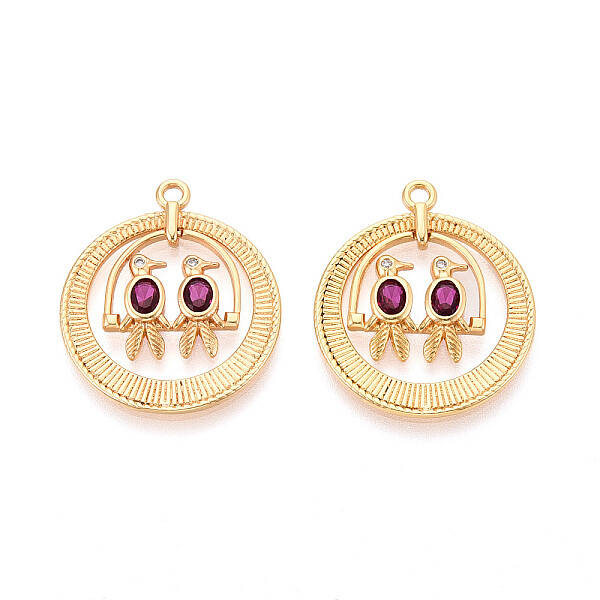 Brass Micro Pave Cubic Zirconia Pendants