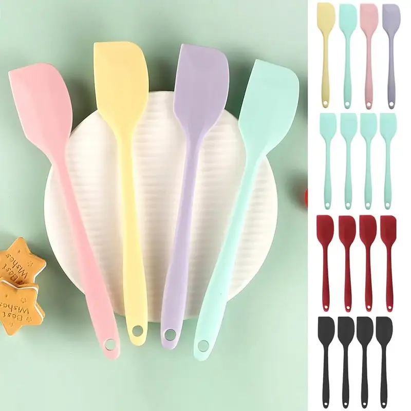 Silicone Spatula Set, 4 Counts/set Heat Resistant Kitchen Spatula, Baking Spatula, Kitchen Utensils for Baking, Spreading & S...