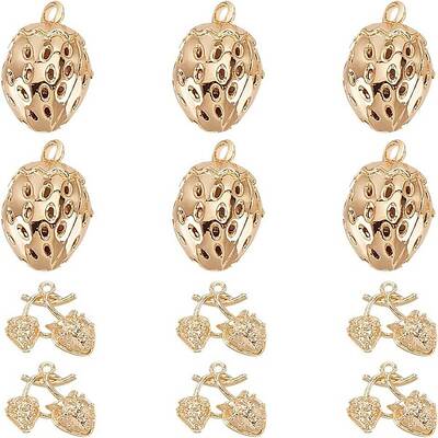 12Pcs 2 Styles Brass Pendants