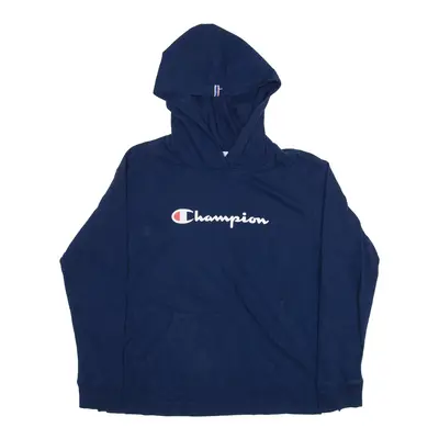 CHAMPION Hoodie Blue Pullover Mens M