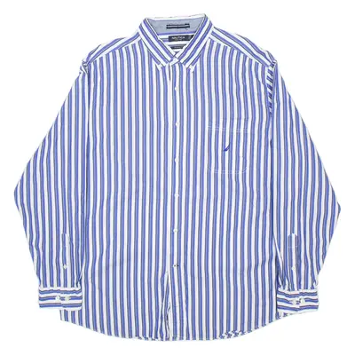 NAUTICA Mens Shirt Blue Striped Long Sleeve XL