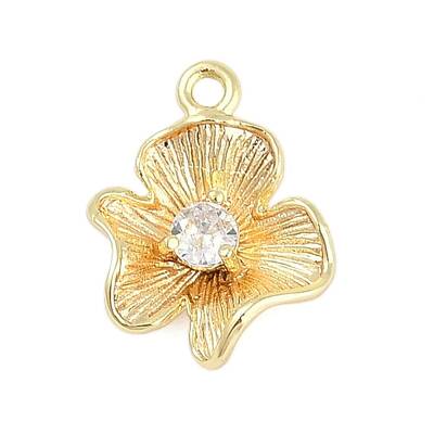 Rack Plating Brass with Cubic Zirconia Pendants