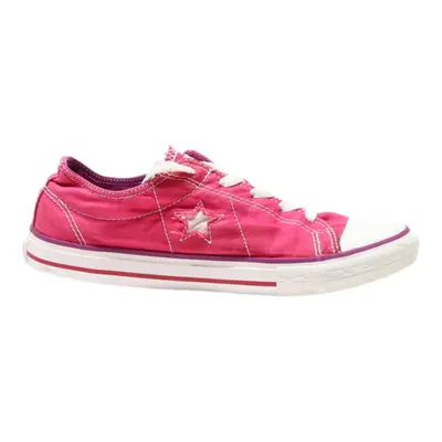 CONVERSE Low Top Trainers Pink Canvas Girls UK 4.5