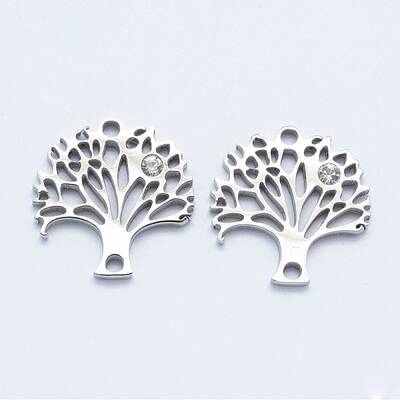 316 Surgical Stainless Steel Micro Pave Cubic Zirconia Links connectors