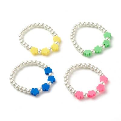 Flower Beads Stretch Bracelet for Children