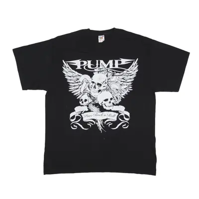 FRUIT OF THE LOOM Pump Pure Rock'n Roll Signed Band T-Shirt Black Short Sleeve Mens XL