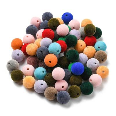 Flocky Acrylic Beads
