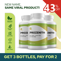 3 Bottles of Prozenith - 100% Natural - 2 Caps/Day - Advanced BHB Formula - Healthcare Supplement
