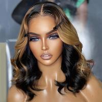 Blonde Highlight Body Wave 13x4 Short Lace Front Wigs Human Hair Pre Plucked 1B/30 Body Wave Bob Wig for Women with Baby Hair