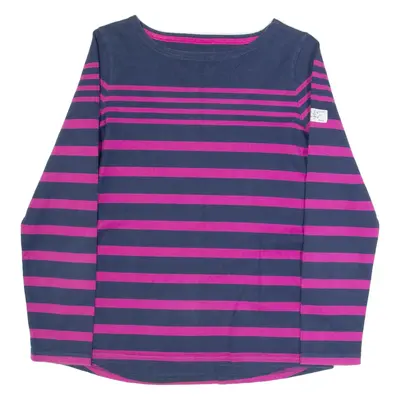 JOULES Womens Patterned Jumper Purple Striped Tight Knit UK 8