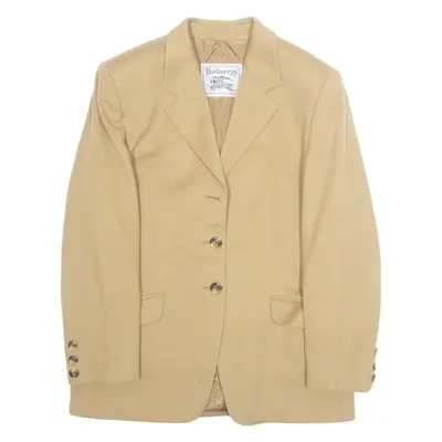 BURBERRY Womens Blazer Jacket Beige Wool M