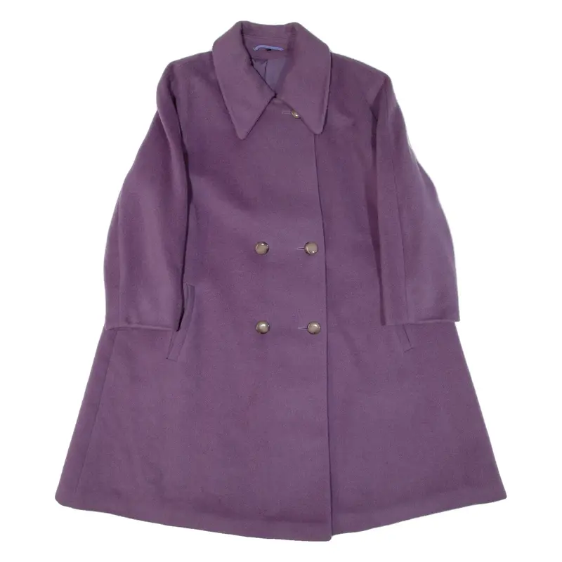 BAUER Womens Overcoat Coat Purple Knit Wool M