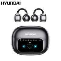 HYUNDAI C02 Clip-On Ear Headphones with LCD Full Color Touch Screen, Audio Wireless Headphones & Headset for Music & Phone Ca...