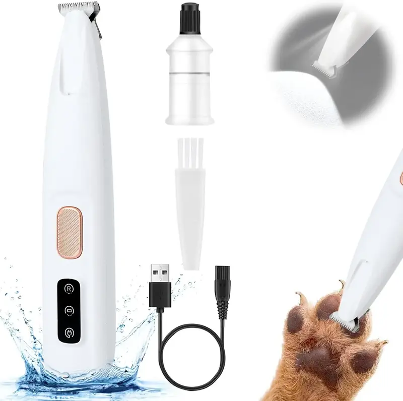 Pet MicroPrecision Trimmer, Multifunctional Pet Hair Clippers, Waterproof Rechargeable with LED Light, Pet Paw Trimmer for Pa...